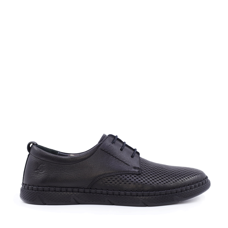 Pantofi bărbati Luca di Gioia negri din piele cu perforații 2095BP22420N