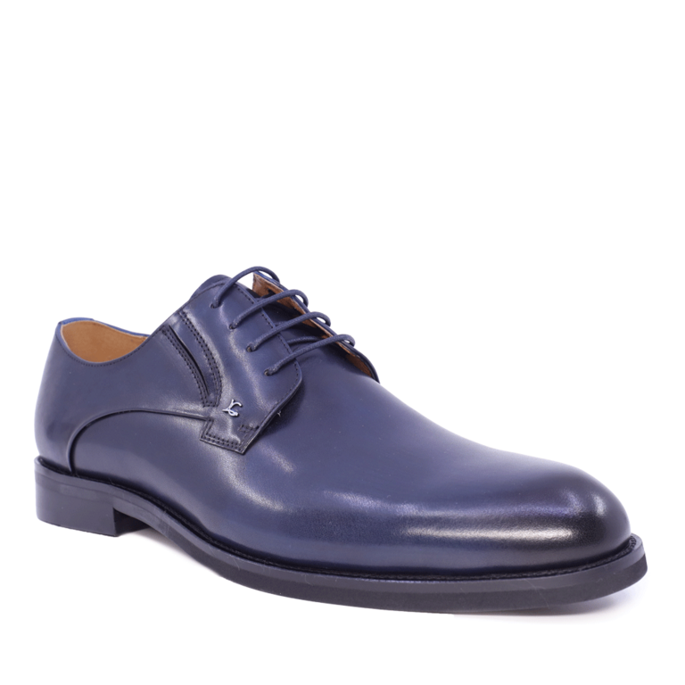Luca di Gioia men derby shoes in navy genuine leather 1656BP221970BL