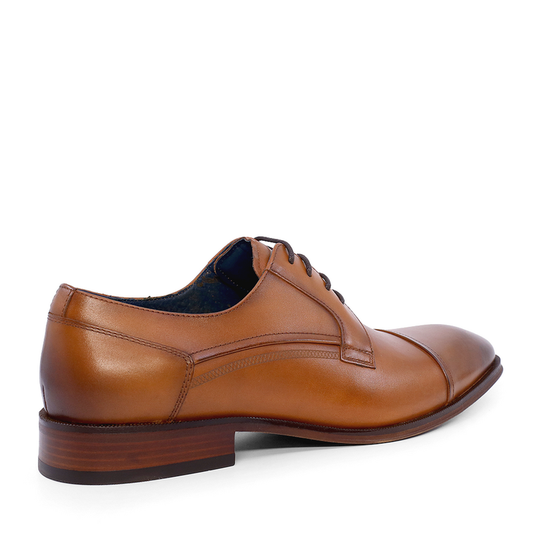 Luca di Gioia cognac leather men's derby shoes 1797BP0052CO