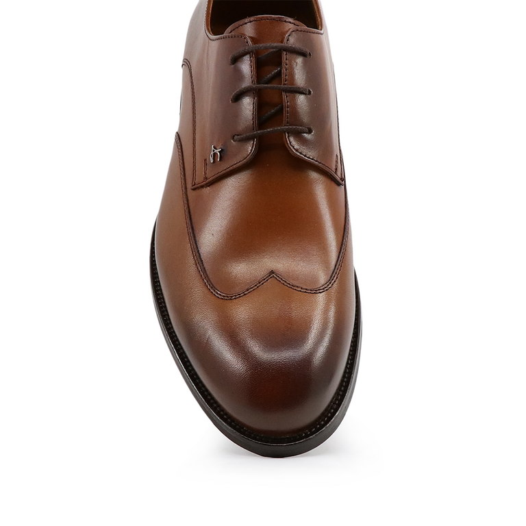 Pantofi derby bărbați Luca di Gioia maro cognac din piele  3683BP3700CO