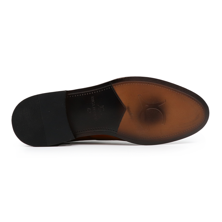Pantofi derby bărbați Luca di Gioia maro cognac din piele  3683BP3700CO
