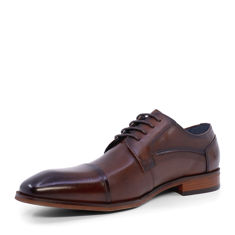 Pantofi derby bărbați Luca di Gioia maro din piele 1797BP0052M