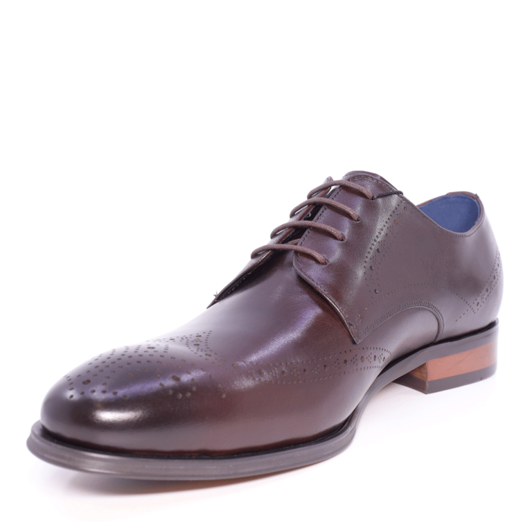 Pantofi derby bărbați Luca di Gioia maro din piele naturală 1796BP19370M