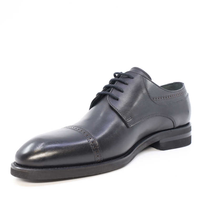 Luca di Gioia men derby shoes in black genuine leather 3685BP1299N