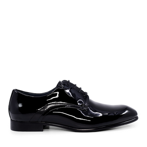 Luca di Gioia Men's Black Patent Leather Derby Shoes 1797BP2026LN