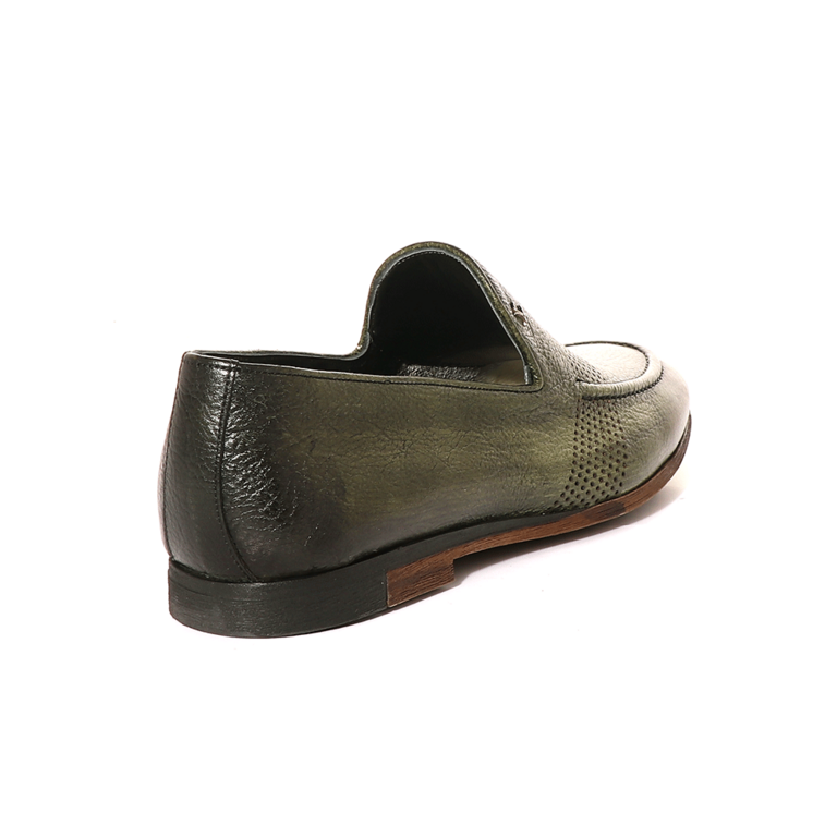 Luca di Gioia men loafter shoes in green leather 3681BP2540V