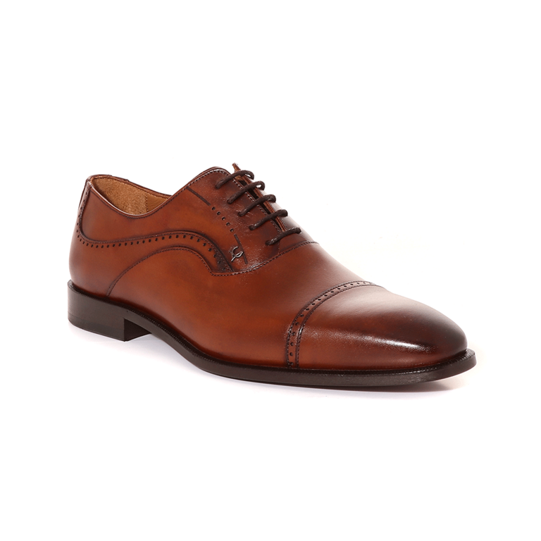 Luca di Gioia oxford men shoes in light brown leather 3681BP7260CU