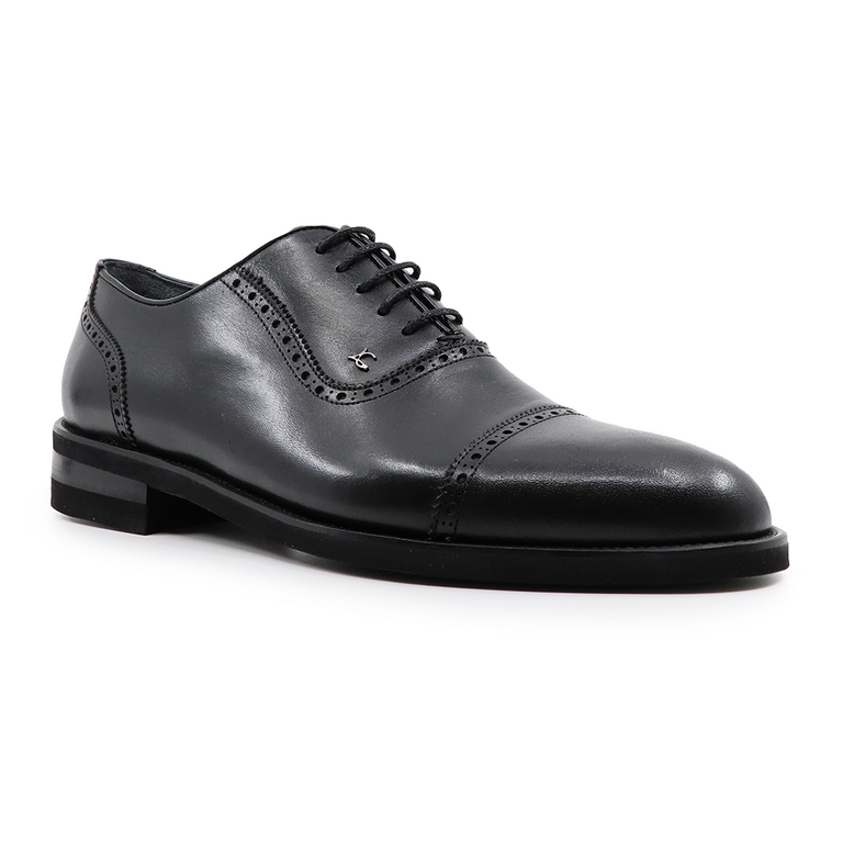 Luca di Gioia men oxford shoes in black genuine leather 3685BP2483N