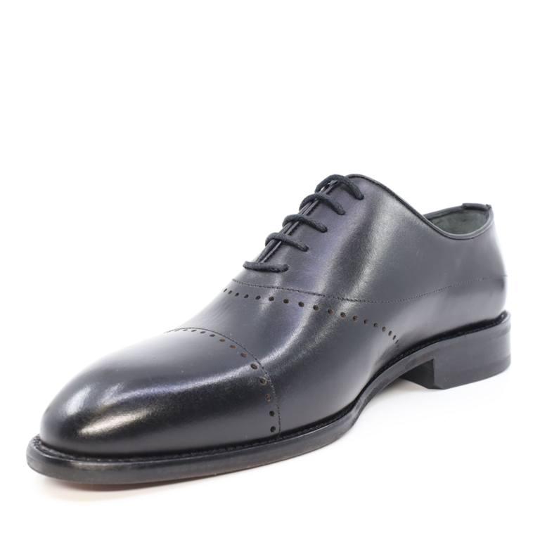 Luca di Gioia men oxford shoes in black genuine leather 3685BP1244N