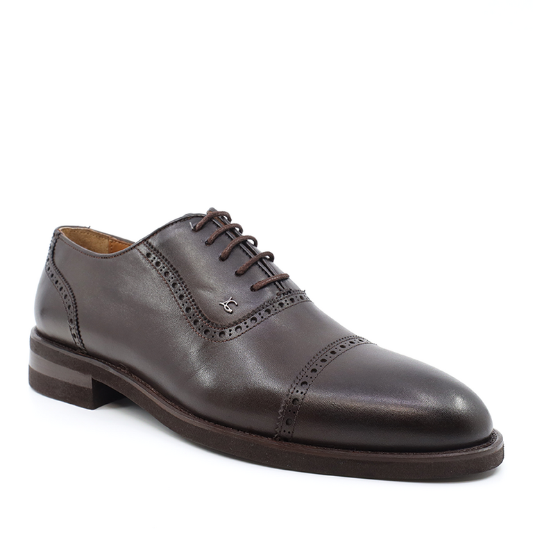 Luca di Gioia men oxford shoes in brown genuine leather 3685BP2483M