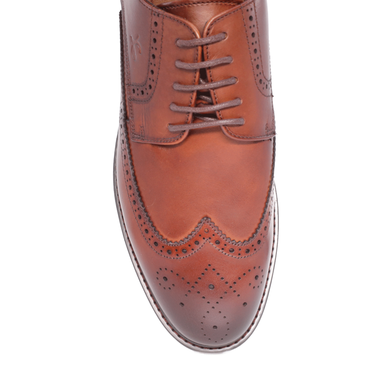 Men's brown leather oxford shoes Luca di Gioia 3856BP005M