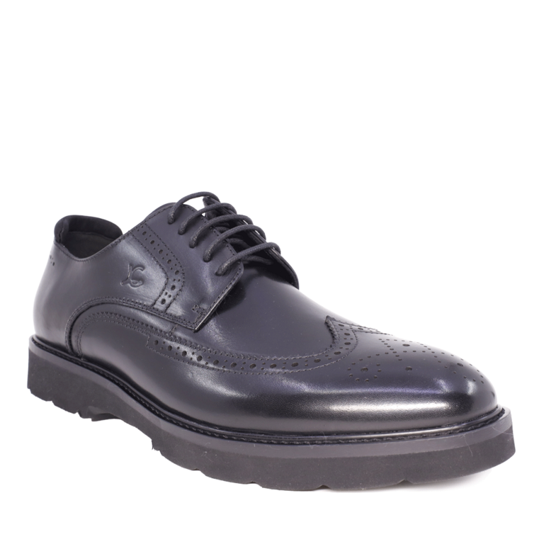 Men's black leather oxford shoes Luca di Gioia 3856BP005N