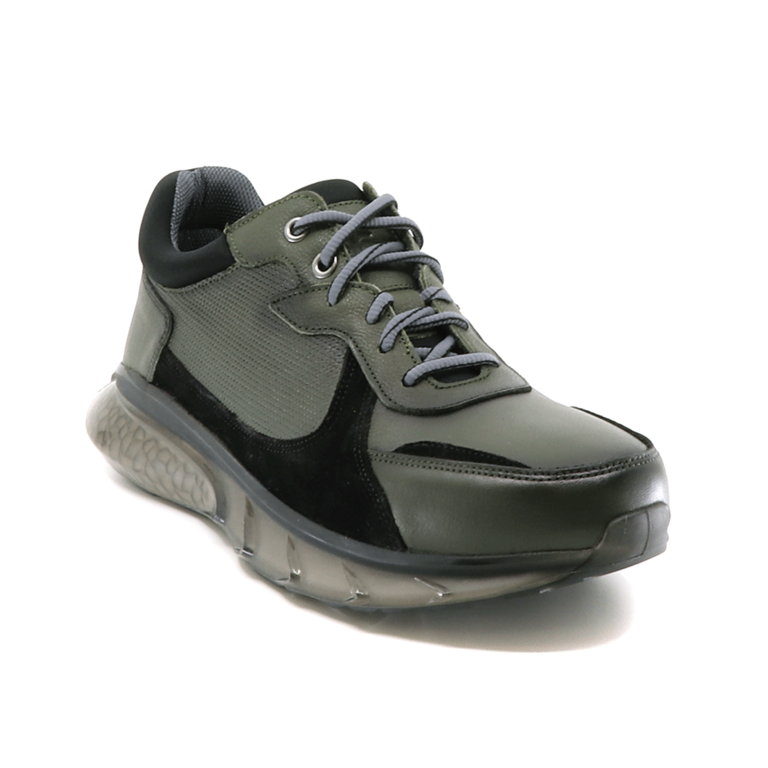 Luca di Gioia men sneakers in green leather 2092BP10950V