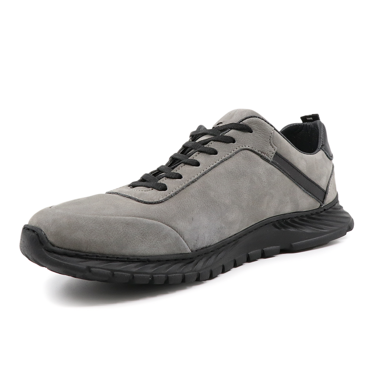 Luca di Gioia men sneakers in gray nubuck leather 2093BP12685GR