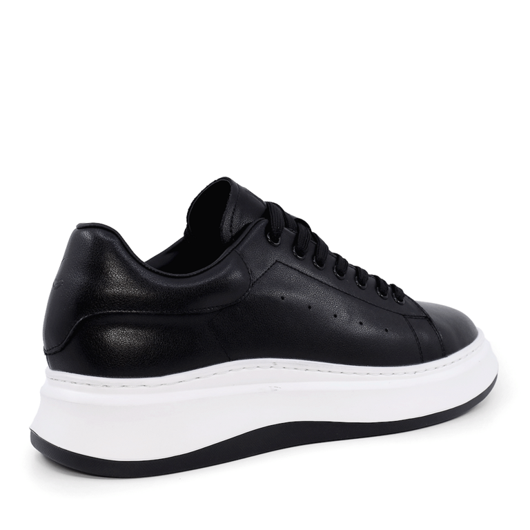 Luca di Gioia Men's Black Leather Sneakers 3917BP435N