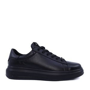 Luca di Gioia Men's Black Leather Sneakers 3917BP660N
