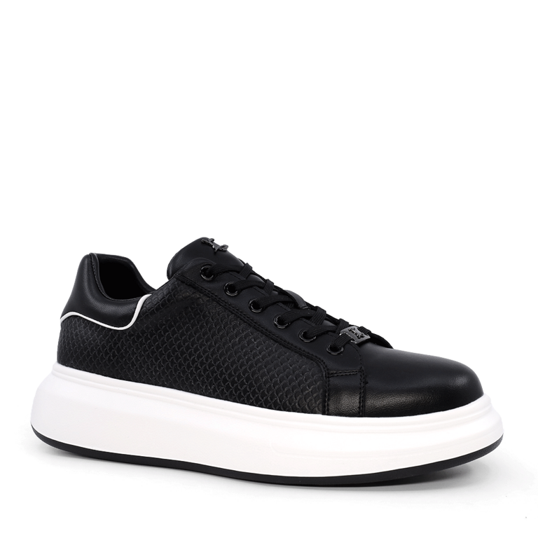 Luca di Gioia Black Leather Men's Sneakers 3917BP810N