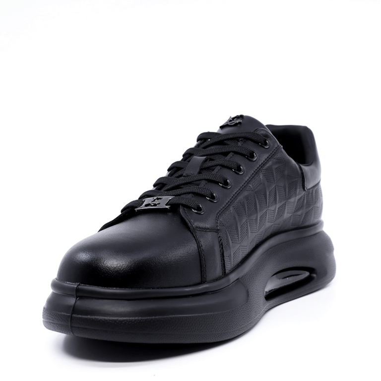 Luca di Gioia Black Leather Men's Sneakers 3917BP870N