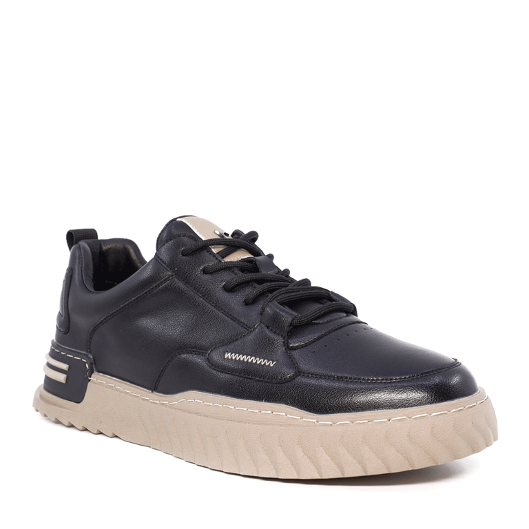 Luca di Gioia Black Leather Men's Sneakers 3917BP434N