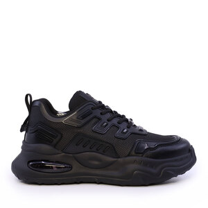 Thezeus Sneakers bărbați TheZeus negri din piele nabuck