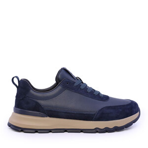 Sneakers ușori bărbați Luca di Gioia bleumarin din piele 3912BP086BL