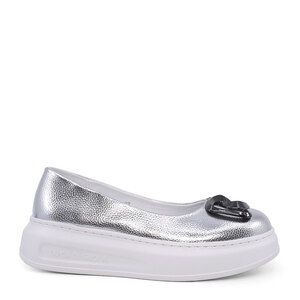 Women's Luca di Gioia silver leather ballet flats 3847DB109AG