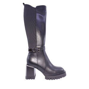 Luca di Gioia black women's boots, made of leather and synthetic material, with medium heel, model 1156DC2888N