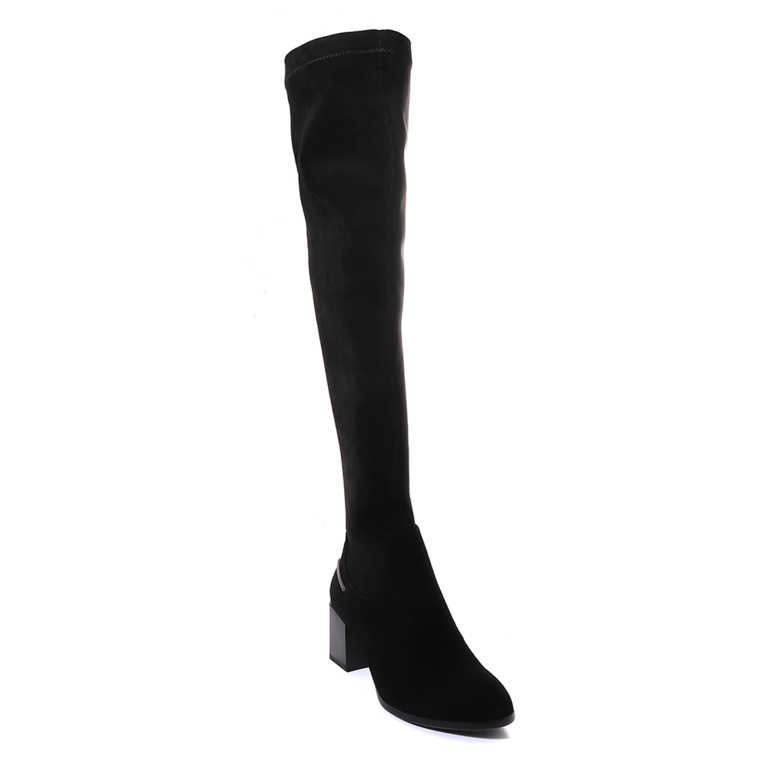 Luca di Gioia women boots in black suede leather & stretch fabric  1152DC1908VN