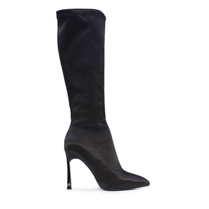 Women black Luca di Gioia boots made of satin with high heel  3846DC254N