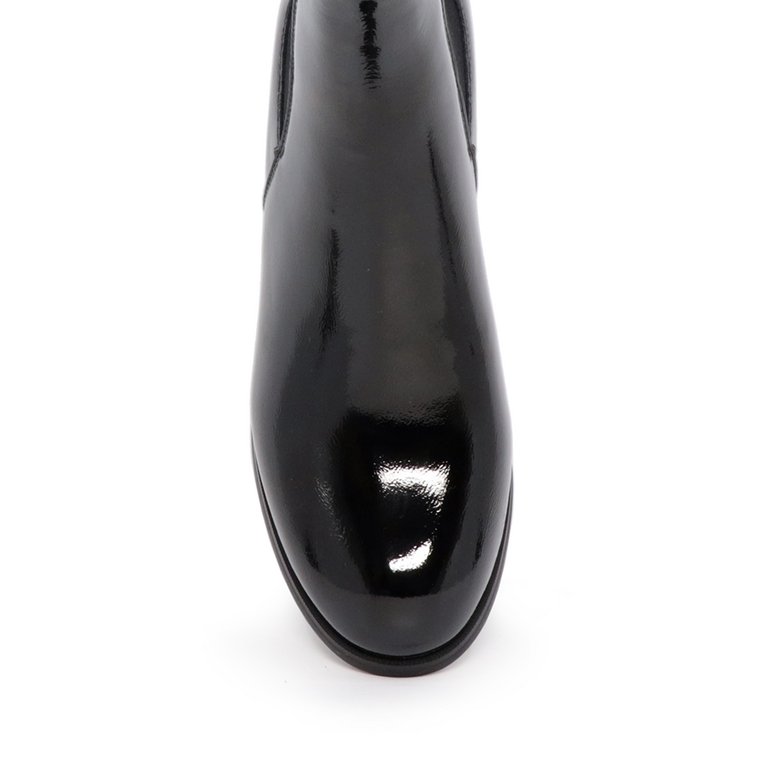 Luca di Gioia mid heel boots in black patent 3844DG007LN