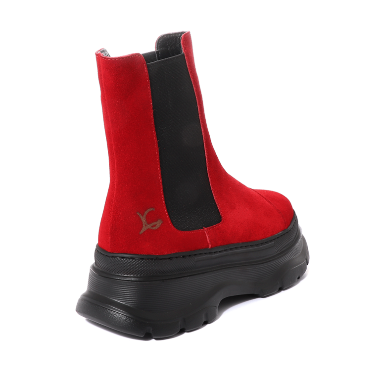 Luca di Gioia women boots in red suede leather 1812DG1055VR
