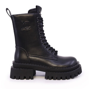 Ghete chunky femei Luca di Gioia negre din piele 1290DG3310N