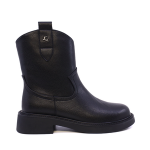 Ghete cu detalii western femei Luca di Gioia negre din piele naturală 1150DG2262N