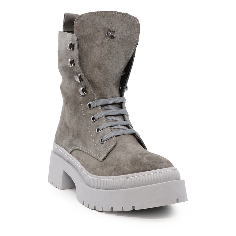 Luca di Gioia women boots in gray suede leather 2504DG2940VGR