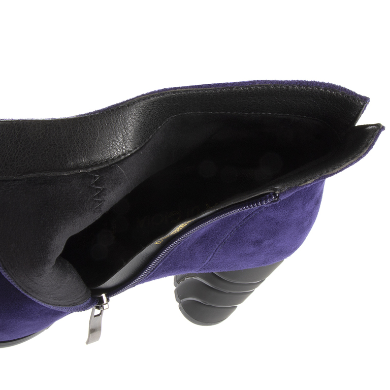Luca di Gioia Women's Ankle Boots in purple suede leather 1150DG9282VMO