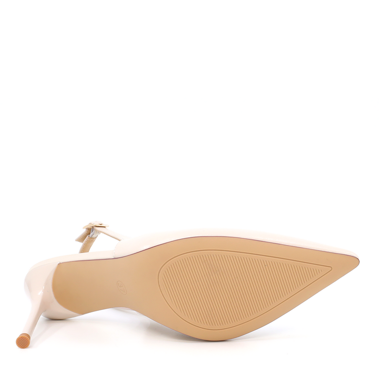 Pantofi femei Luca di Gioia bej din piele cu toc 3845DD110BE