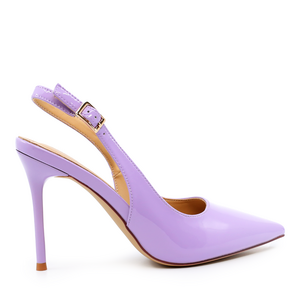 Pantofi channel femei Luca di Gioia lila din piele lăcuită cu toc 3845DD110LLI
