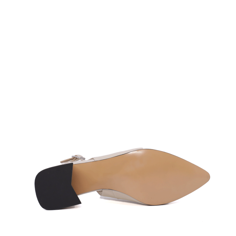 Pantofi slingback femei Luca di Gioia bej din piele 1267DD9400BE