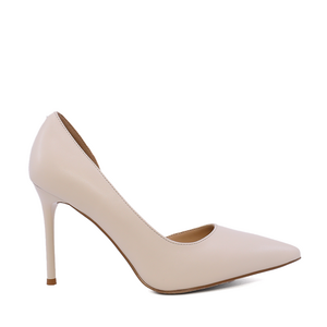 Pantofi stiletto D'Orsay femei Luca di Gioia bej din piele  1261DD7263BE