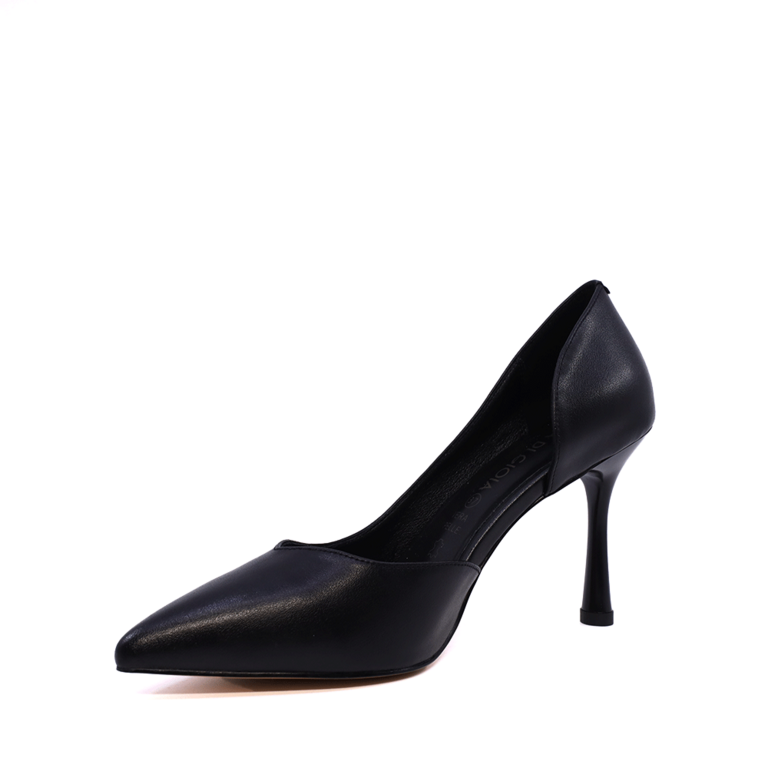 Luca di Gioia women's stiletto d'orsay shoes black leather 1267DD5110N
