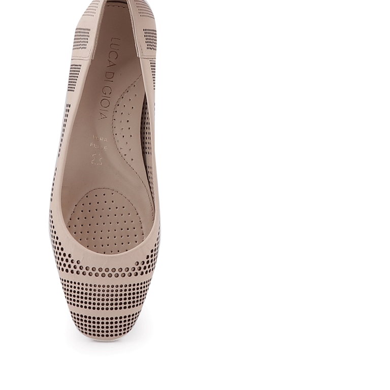 Luca di Gioia women's pumps in beige perforated leather 3311DPF604BE