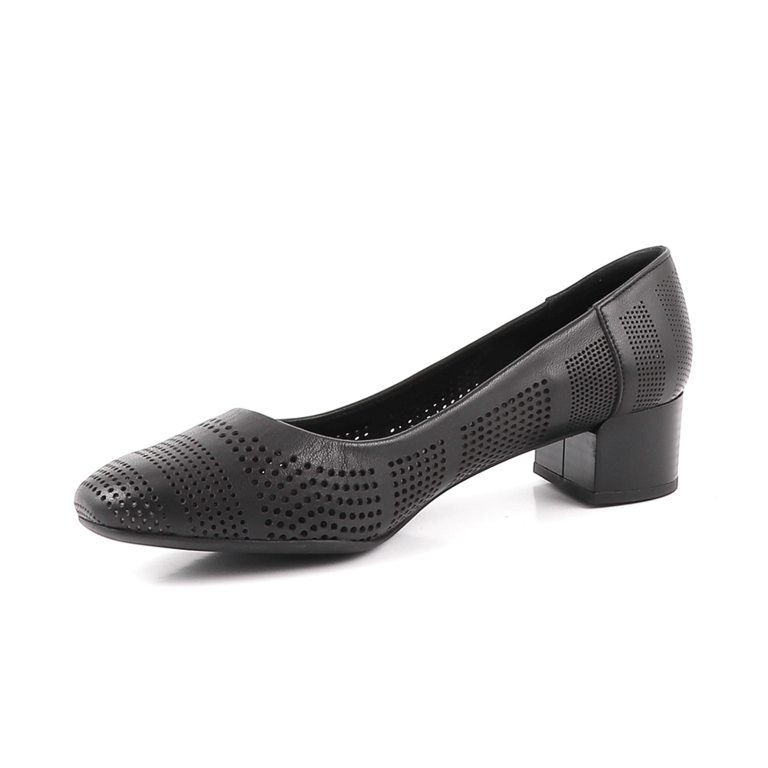 Luca di Gioia women's pumps in black perforated leather 3311DPF604N