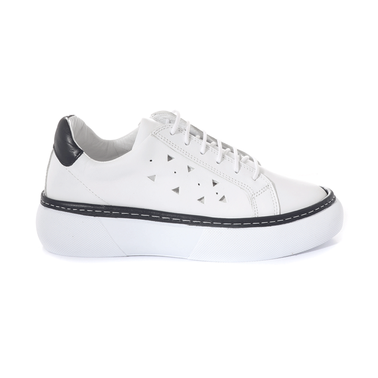 Luca di Gioia Women's perforated white leather sneakers 3661DPF15402A