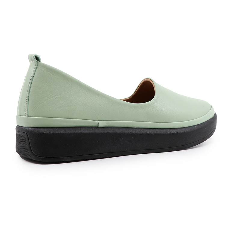 Luca di Gioia women slip on shoes in green leather 3293DP1654V