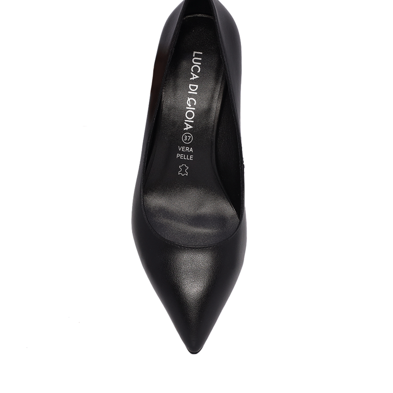 Luca di Gioia women's medium heel shoes black genuine leather 1267DP5010N