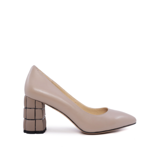Luca di Gioia taupe leather women's medium heel shoes 1267DP1310TA