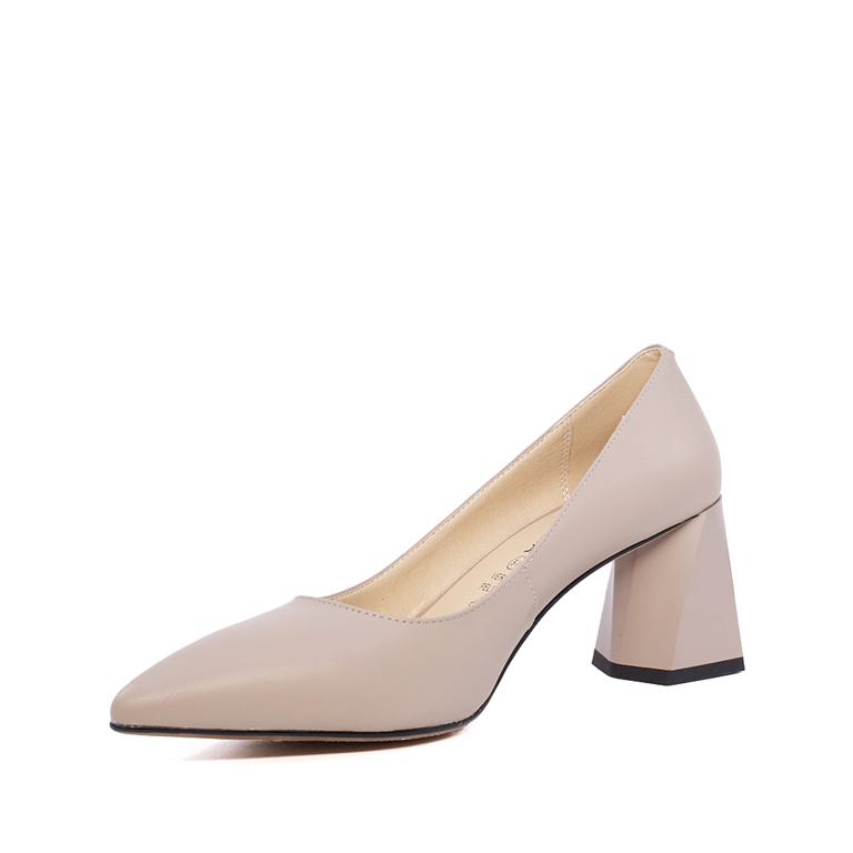 Luca di Gioia women's medium heel shoes taupe genuine leather 1267DP5010TA