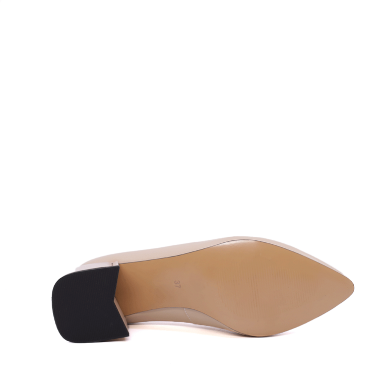 Women's Luca di Gioia beige leather low heel shoes 1267DP9500BE