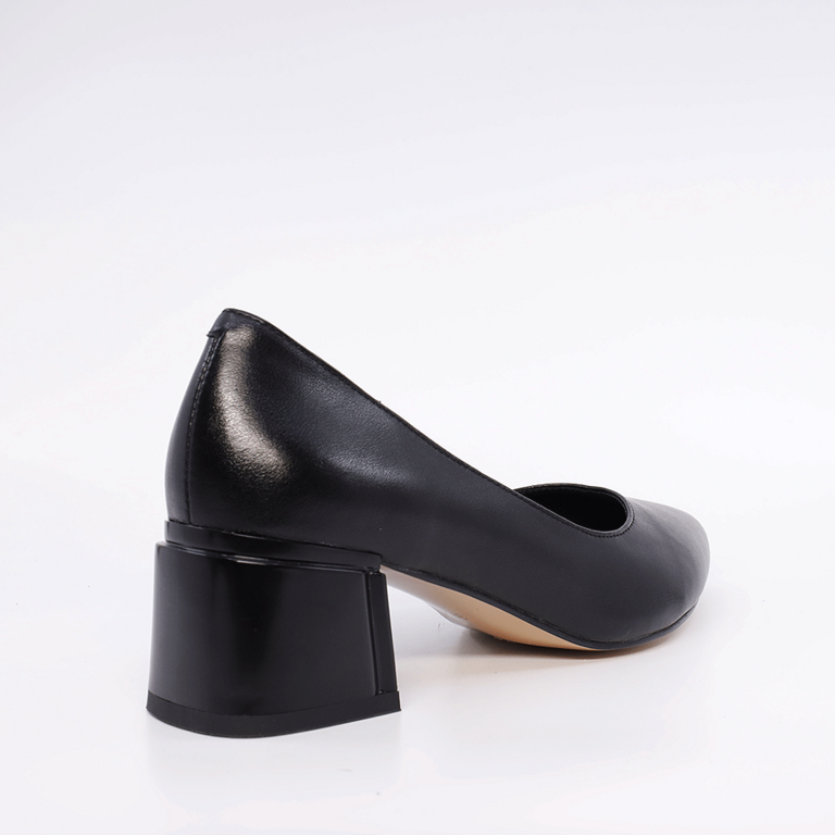 Pantofi cu toc mic femei Luca di Gioia negri din piele 1267DP9500N