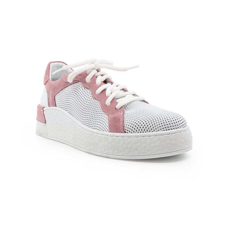 Luca di Gioia women sneakers in white & pink leather 2583DP72056A